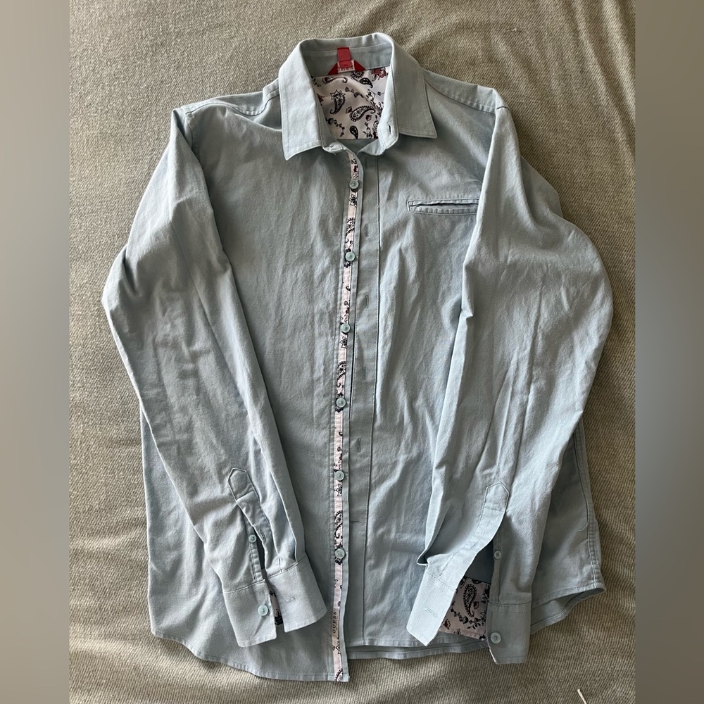Guess Light Blue Button-Up Shirt Men’s M
